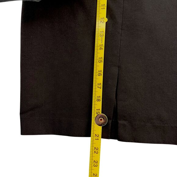 Banana Republic Black Knee-Length Front Slit Back Gold Zipper Skirt Petite 2 - Picture 4 of 5
